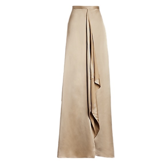 Ralph Lauren Collection New no Tag Sz 6 Ellwood Washed Satin Skirt Beige - Picture 7 of 14